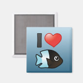 Ik hou van bicolor damselfish magneet (Voorkant / Achterkant)