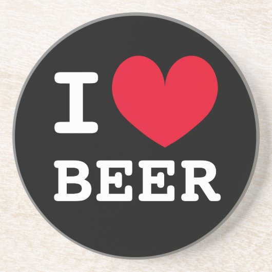 Ik hou van bier aangepaste zandsteen drank coaster onderzetter (Voorkant)