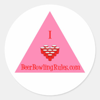 Ik hou van bier bowling Rules.com Ronde Sticker