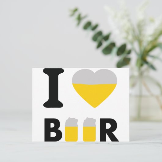 Ik hou van bier briefkaart (Staand voorkant)