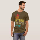 Ik hou van Bier Dirt Bikes Misschien 3 Mensen MX R T-shirt (Voorkant volledig)