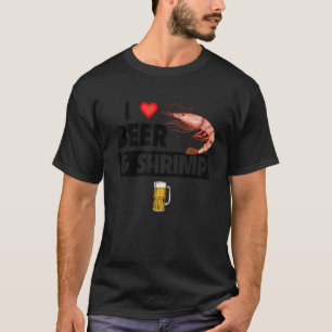 Ik hou van bier en garnalen Cajun Kook zeevruchten T-shirt