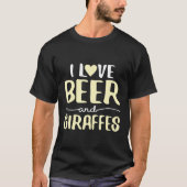 Ik hou van bier en Giraffes T-shirt (Voorkant)