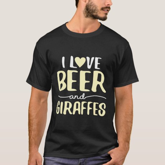 Ik hou van bier en Giraffes T-shirt (Voorkant)