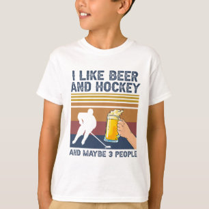 Ik Hou Van Bier En Hockey En Misschien 3 Mensen Gr T-shirt