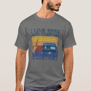 Ik hou van bier en kamperen en misschien drie mens t-shirt