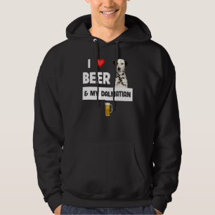Ik hou van bier en mijn Dalmatische moeder papa ho Hoodie