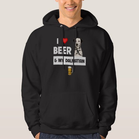 Ik hou van bier en mijn Dalmatische moeder papa ho Hoodie (Voorkant)
