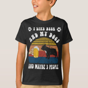 Ik hou van bier en mijn Franse buldog hond en miss T-shirt
