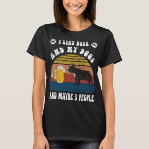 Ik hou van bier en mijn Franse buldog hond en miss T-shirt