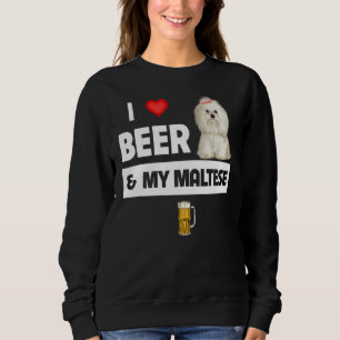 Ik hou van bier en mijn Maltese mama vader Maltipo Trui