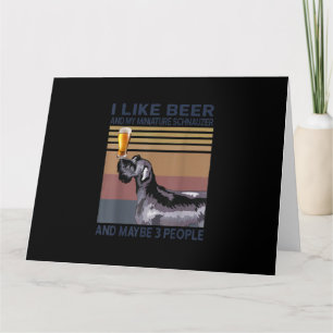 ik hou van bier en mijn miniatuur schnauzer kaart