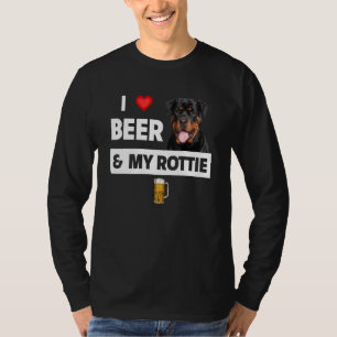 Ik hou van bier en mijn rottie mama papa Rottweile T-shirt