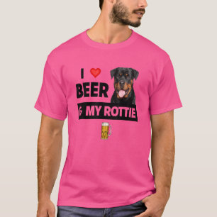 Ik hou van bier en mijn Rottie moeder vader Rottwe T-shirt