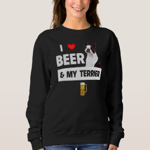 Ik hou van bier en mijn terrier van Boston, mam pa Trui