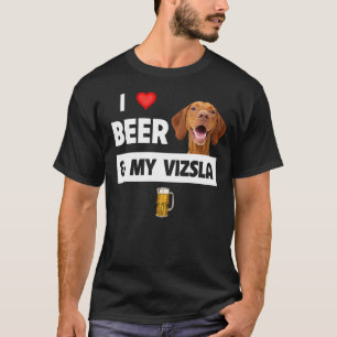 Ik hou van bier en mijn Vizsla mam papa Dog Drink T-shirt
