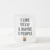 Ik hou van bier en misschien 3 mensen matglas koffiemok (Center)
