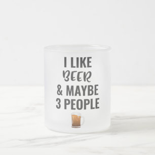 Ik hou van bier en misschien 3 mensen matglas koffiemok