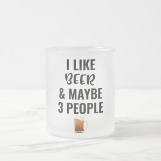 Ik hou van bier en misschien 3 mensen matglas koffiemok