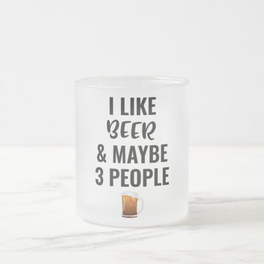 Ik hou van bier en misschien 3 mensen matglas koffiemok (Center)