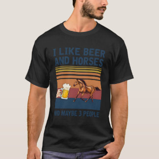 Ik hou van bier en paarden misschien 3 mensen T-shirt