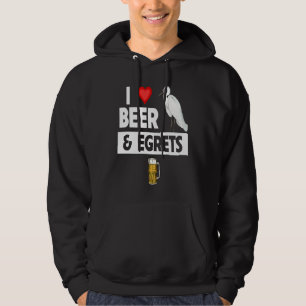 Ik hou van bier en reigers drinkende vogel kijkend hoodie