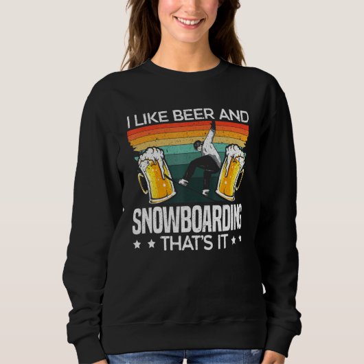Ik hou van bier en sneeuwboarder. trui (Voorkant)