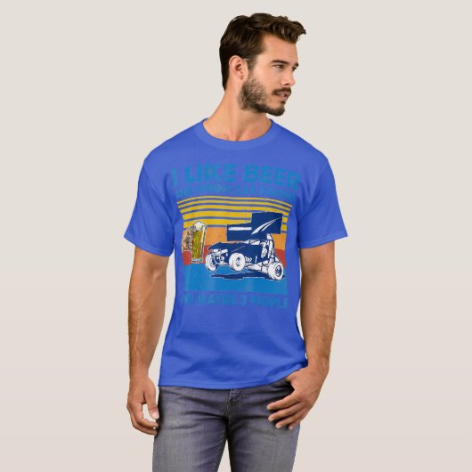 Ik hou van bier- en sprint-autoracen en misschien t-shirt (Voorkant volledig)