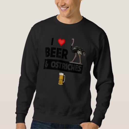 Ik hou van bier en struisvogels die dierentuin die trui (Voorkant)
