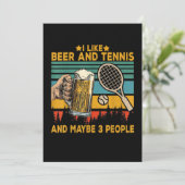 ik hou van bier en tennis misschien 3 mensen grapp save the date (Staand voorkant)
