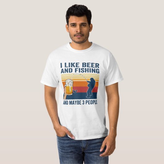 Ik hou van bier en Vist T-shirt (Voorkant volledig)