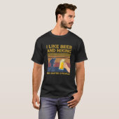 Ik hou van bier en wandelen en misschien 3 mensen  t-shirt (Voorkant volledig)