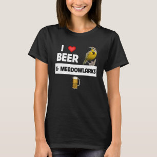 Ik hou van Bier en Westerne Meadowlarks Kansas Sta T-shirt
