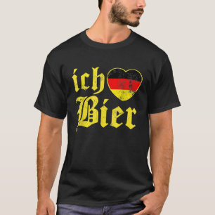 Ik hou van bier Funny Duits bier Duitsland Vlag T-shirt