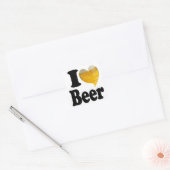Ik hou van bier hart vierkante sticker (Envelop)