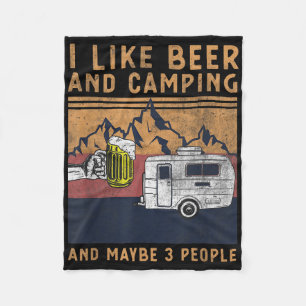 Ik Hou Van Bier Kamperen En Misschien 3 Mensen - G Fleece Deken