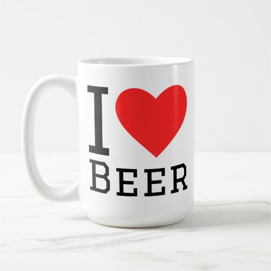 Ik hou van bier koffiemok (Links)