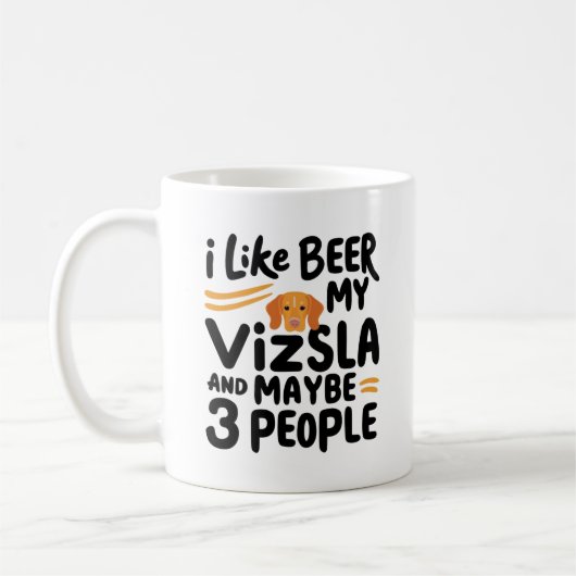 Ik hou van bier mijn Vizsla en misschien 3 mensen Koffiemok (Links)