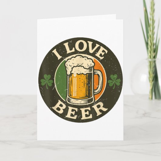 Ik hou van bier St. Patrick Dag Drinken Irieam Ier Kaart (Voorkant)