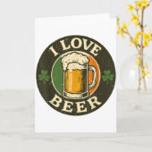 Ik hou van bier St. Patrick Dag Drinken Irieam Ier Kaart (Gele Bloem)