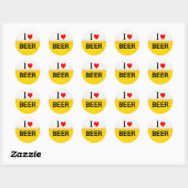 ik hou van bier textuur drank drink hart ronde sticker (Vel)