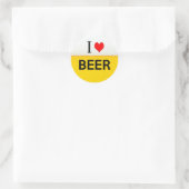 ik hou van bier textuur drank drink hart ronde sticker (Tas)
