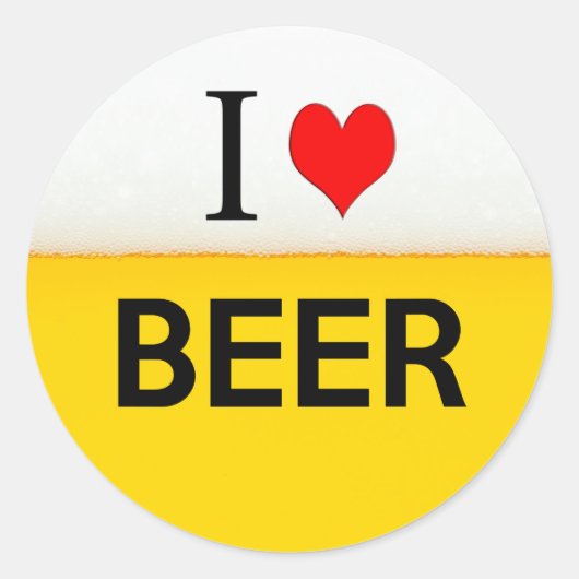 ik hou van bier textuur drank drink hart ronde sticker (Voorkant)