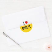 ik hou van bier textuur drank drink hart ronde sticker (Envelop)