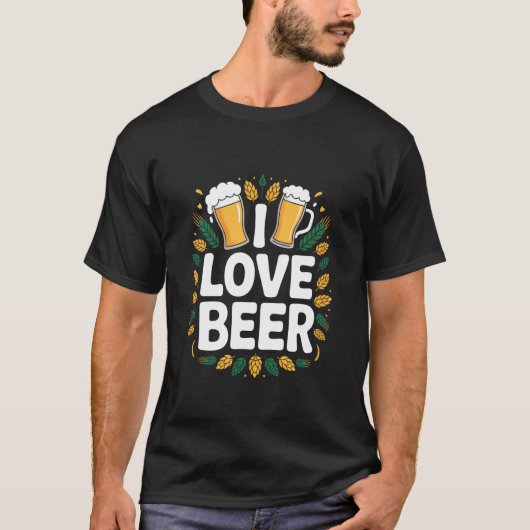 Ik hou van bier viering proost ontwerp t-shirt (Voorkant)