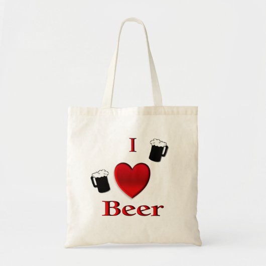 Ik hou van bierdesign tote bag (Voorkant)