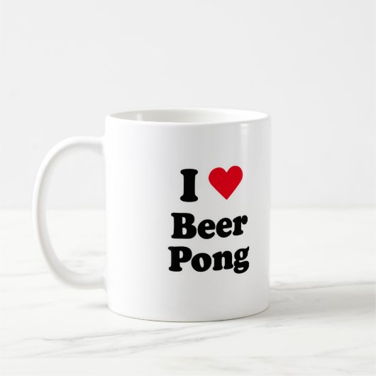 Ik hou van bierpong koffiemok (Links)