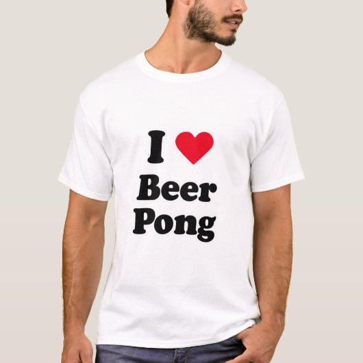 Ik hou van bierpong t-shirt (Voorkant)