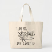 Ik hou van Big Balls Funny Knitting Grote Tote Bag (Voorkant)