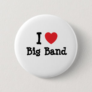 Ik hou van Big Band, op maat gemaakt hart Ronde Button 5,7 Cm